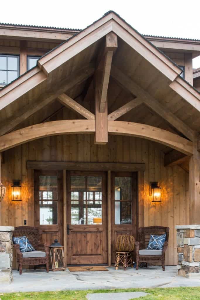 Rustic Wood Exterior Door System with Sidelites